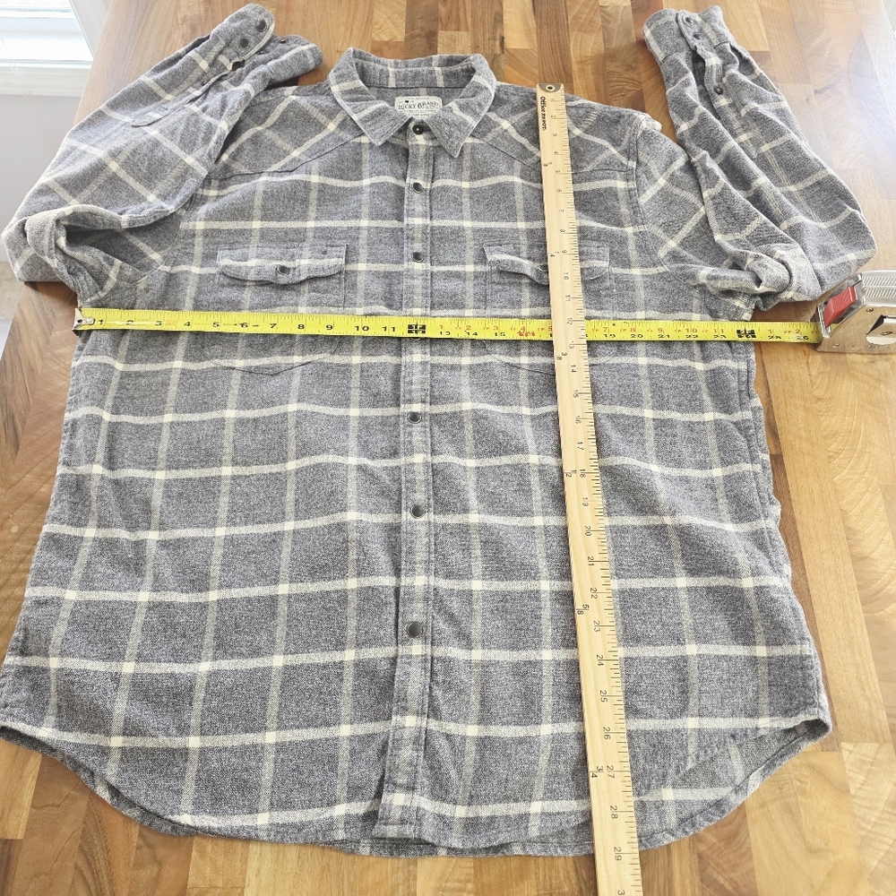 Lucky Brand Saturday Stretch Pearl Snap Shirt Mens Size XL Gray Chest Pockets‎ - Picture 9 of 9
